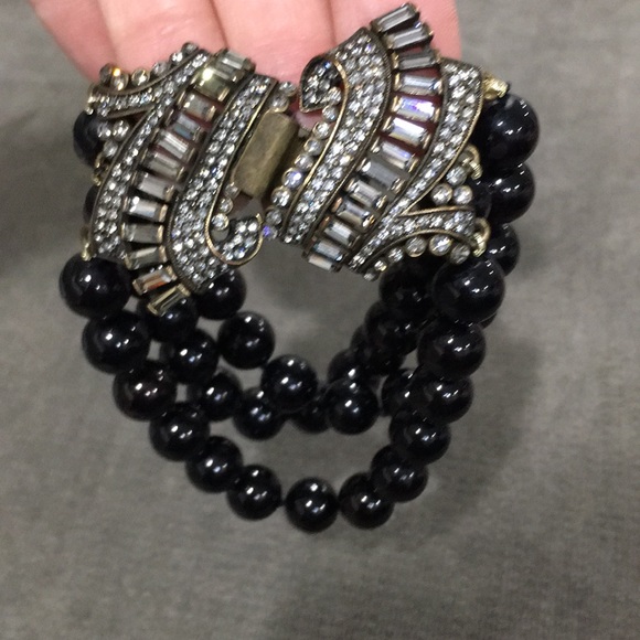 Black gold and diamond studded bracelet - Picture 3 of 3